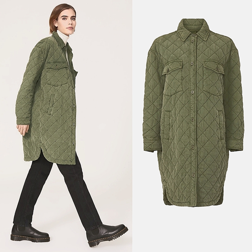 Blank NYC Sage Green Quilted Utility Jacket